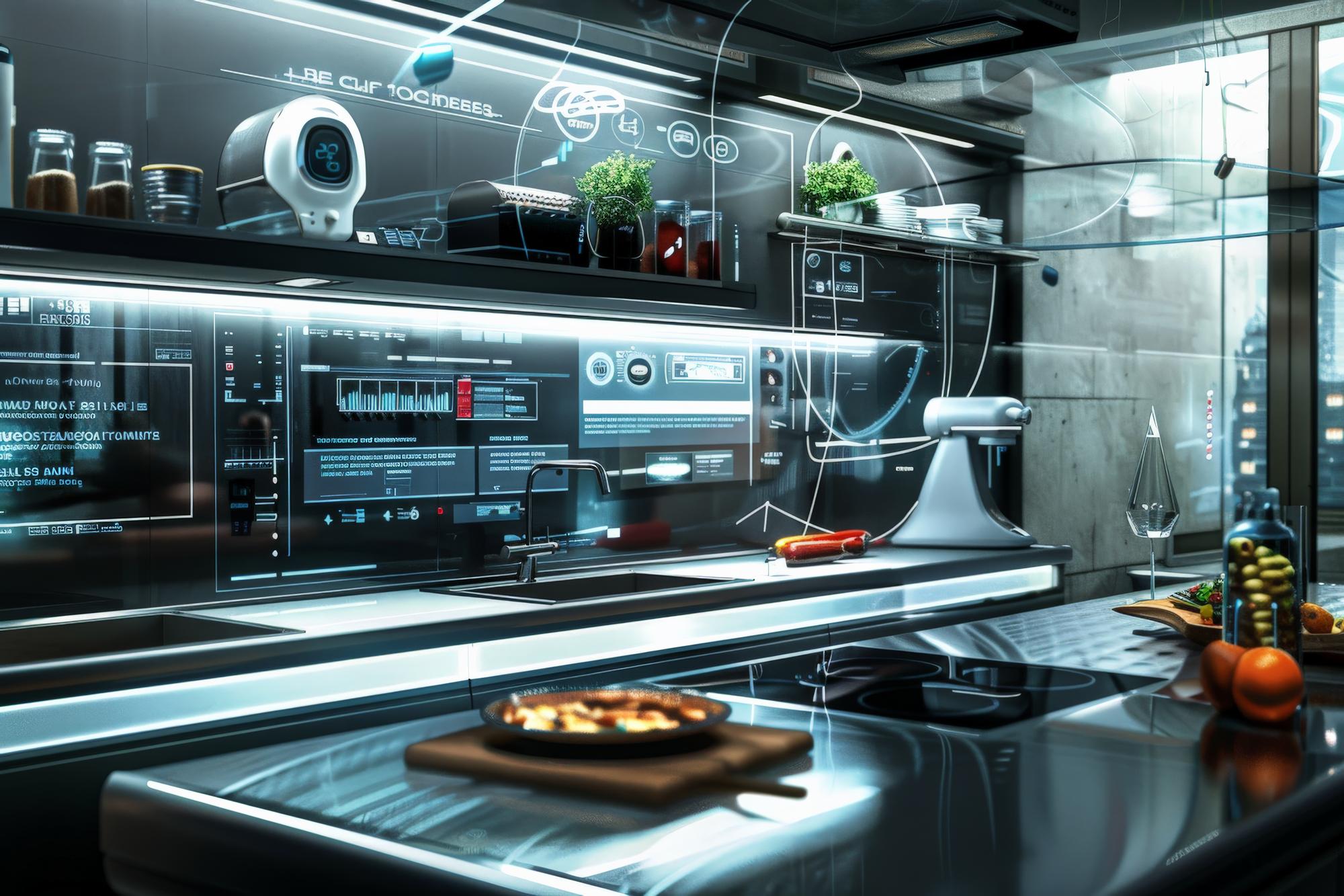 Studio cucina tecnologico con attrezzature moderne